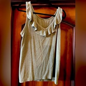 Olive and white Cabi top
